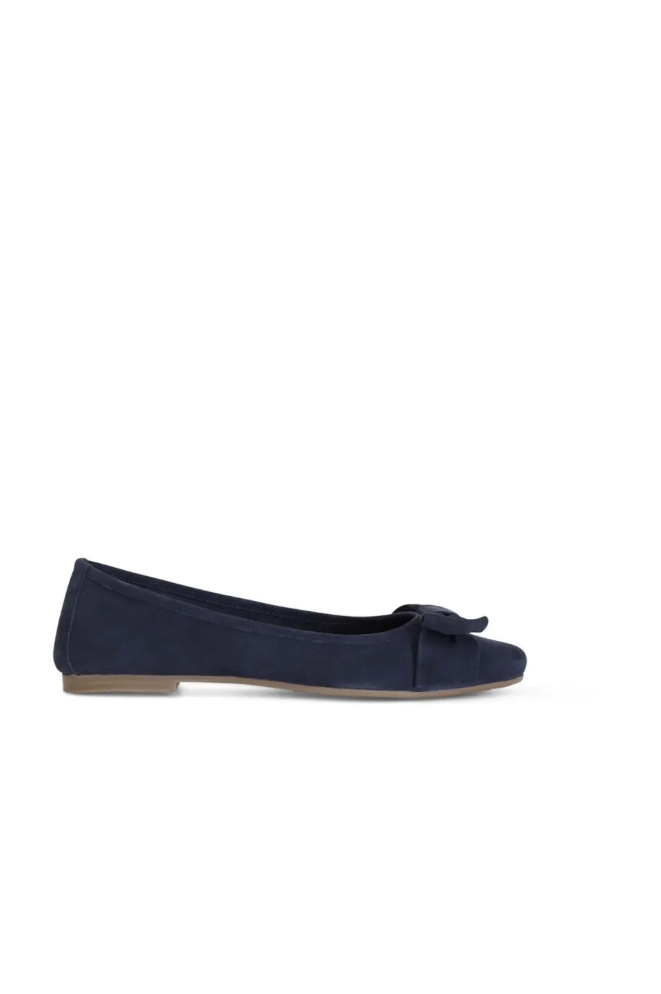 Sale CafèNoir Ballerine In Pelle Scamosciata Con Fiocco Blu Notte