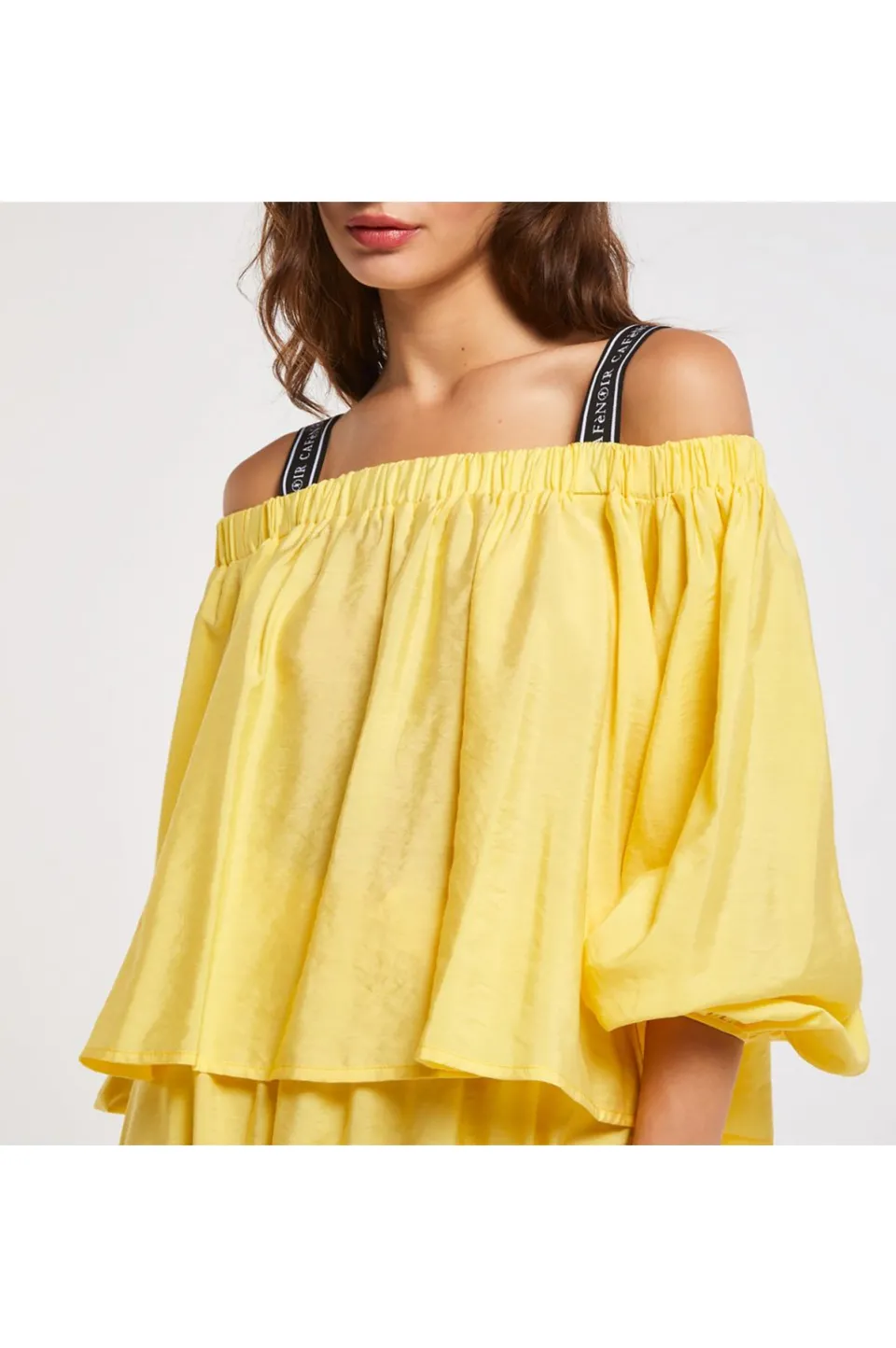 Outlet CafèNoir Blusa Dalle Maniche Balloon Lime