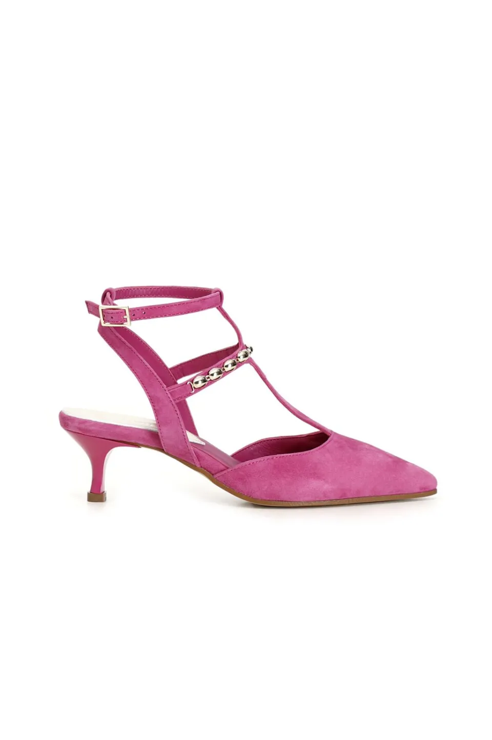 Cheap CafèNoir Dècollète In Suede Con Gabbia Decorativa Fuxia