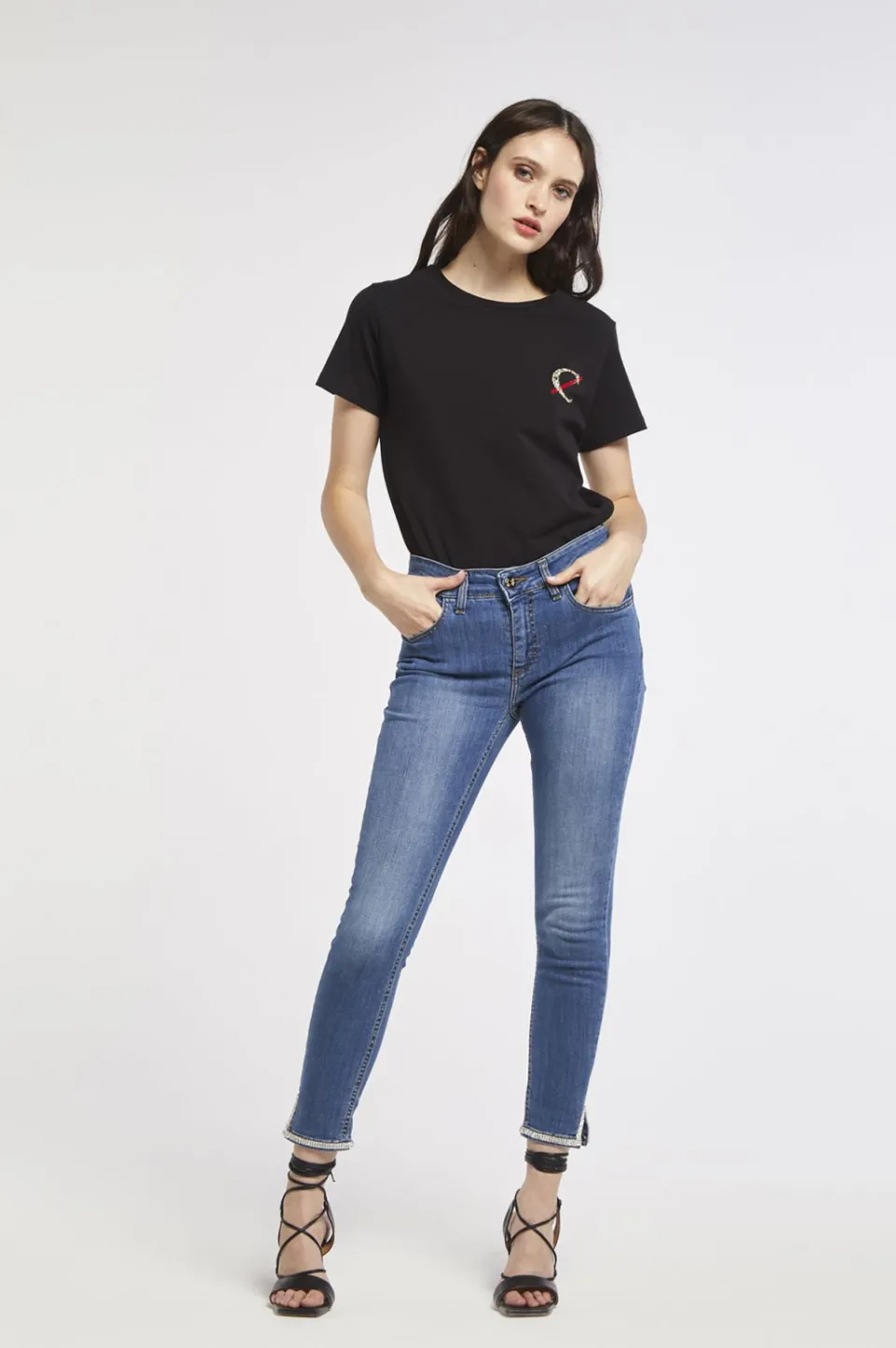 Cheap CafèNoir Jeans Brigitte Skinny In Tela Superstretch Blu Medio