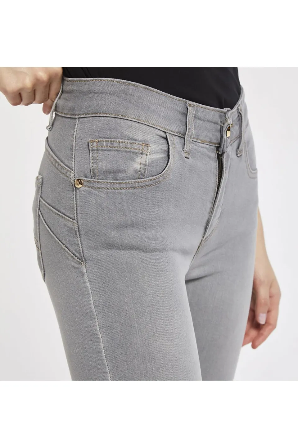 Shop CafèNoir Jeans Brigitte Skinny In Tela Superstretch Light Grey