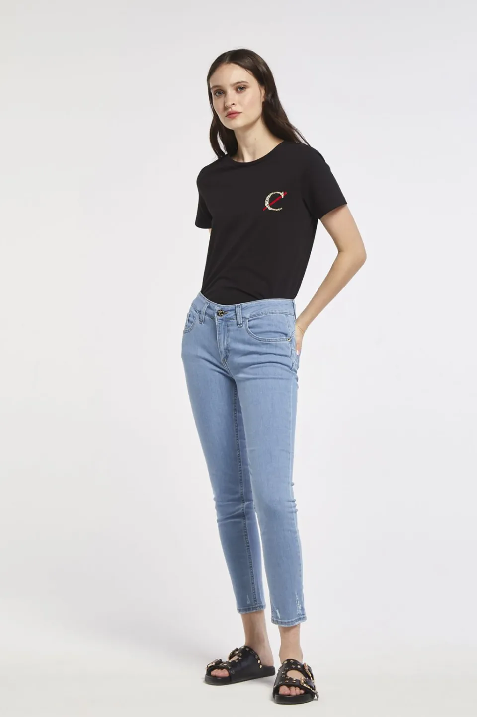 Clearance CafèNoir Jeans Brigitte Skinny In Tela Superstretch Sky