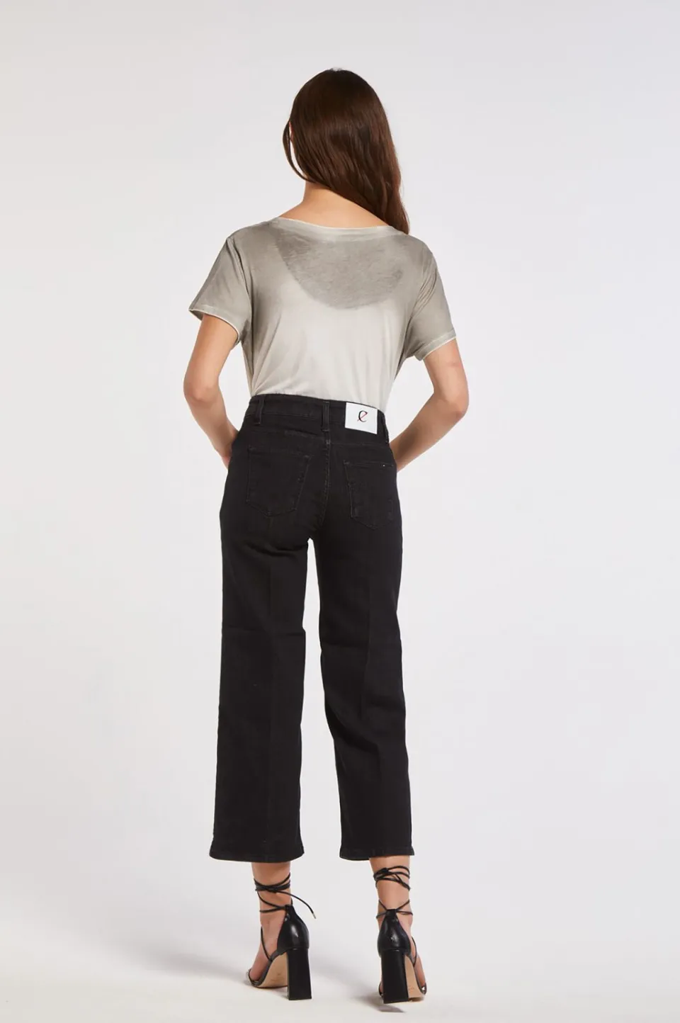 Hot CafèNoir Jeans Culotte Greta In Tela Denim Superstretch Nero