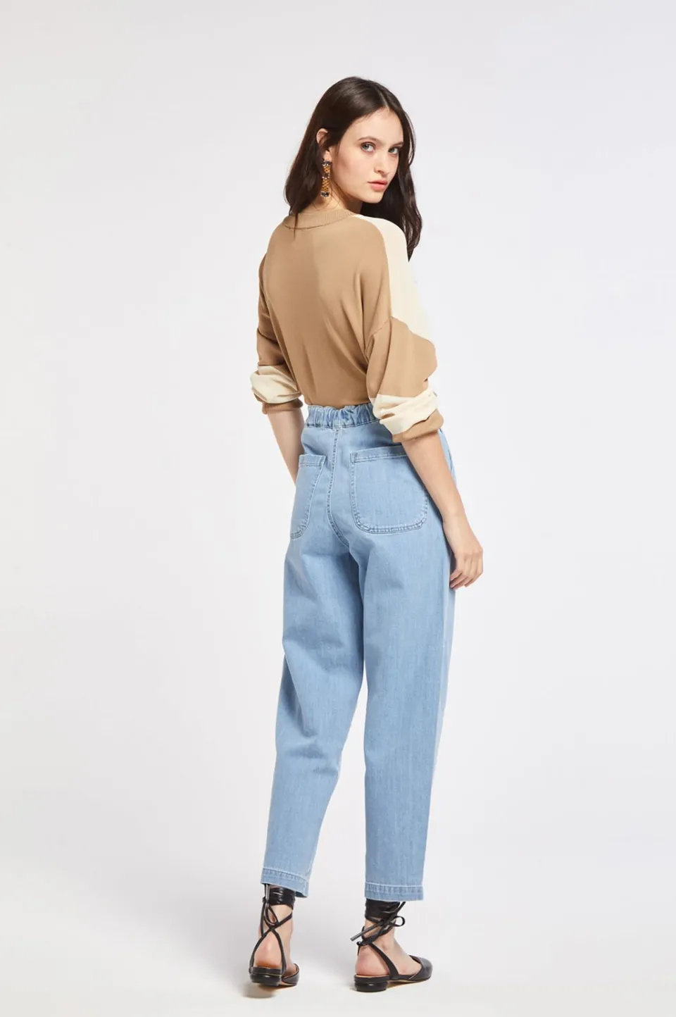 Shop CafèNoir Jeans Vestibilita Cocoon In Una Tela Comfort Sky