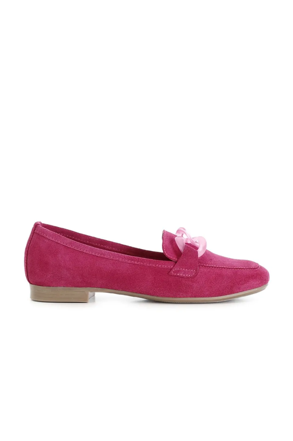 Store CafèNoir Mocassini In Suede Monocolore Con Catena Decorativa Trasparente Fuxia