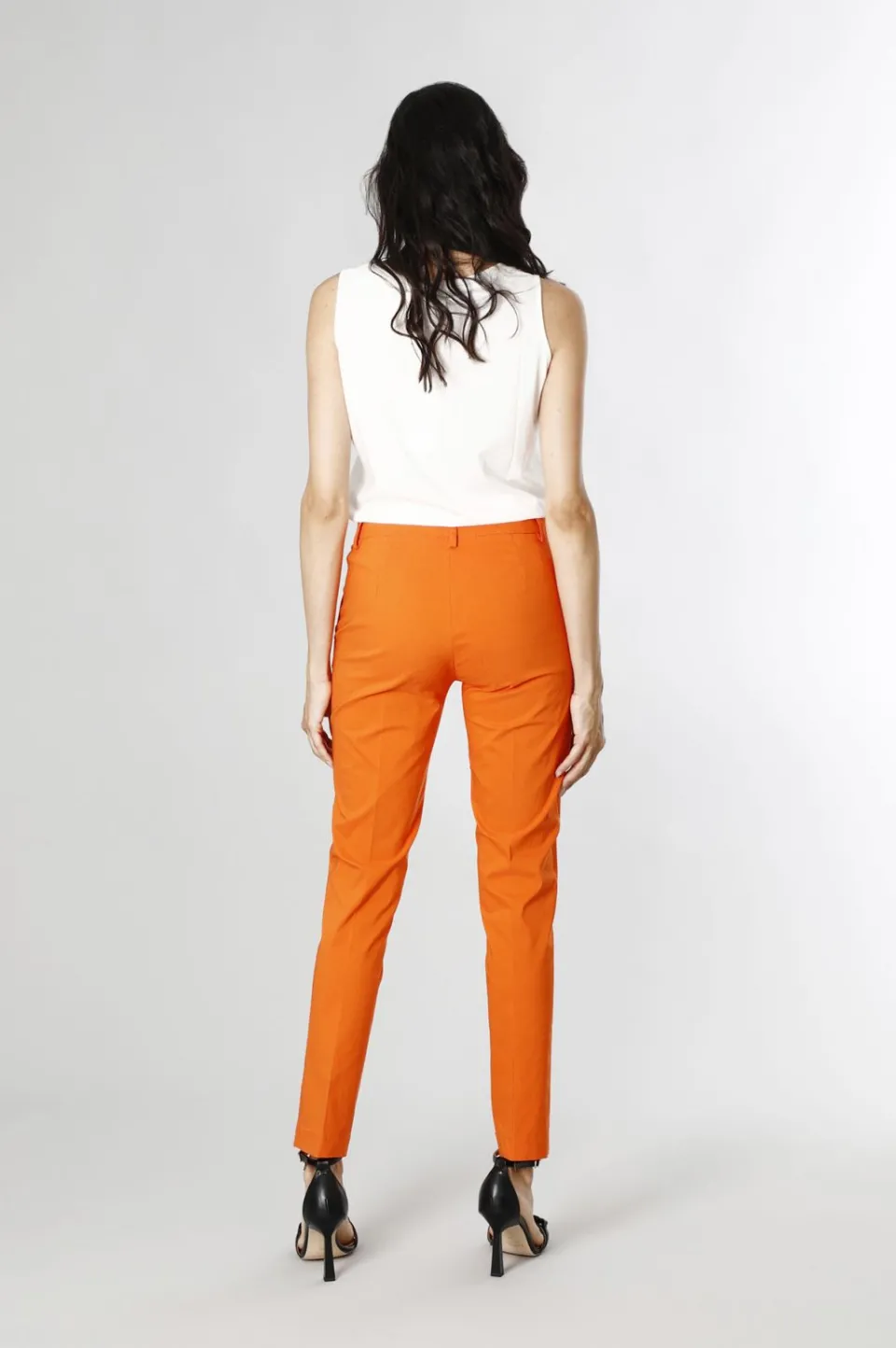 New CafèNoir Pantaloni Chino In Tessuto Superstretch Arancio