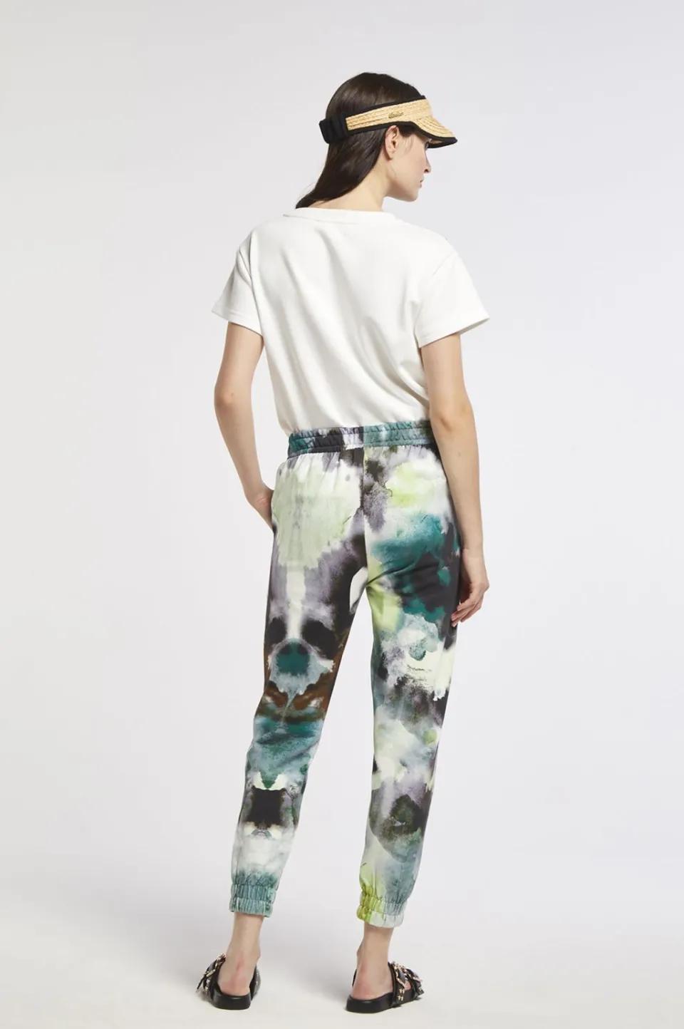 Online CafèNoir Pantaloni In Tessuto Felpa Stampato Camouflage Multiverde