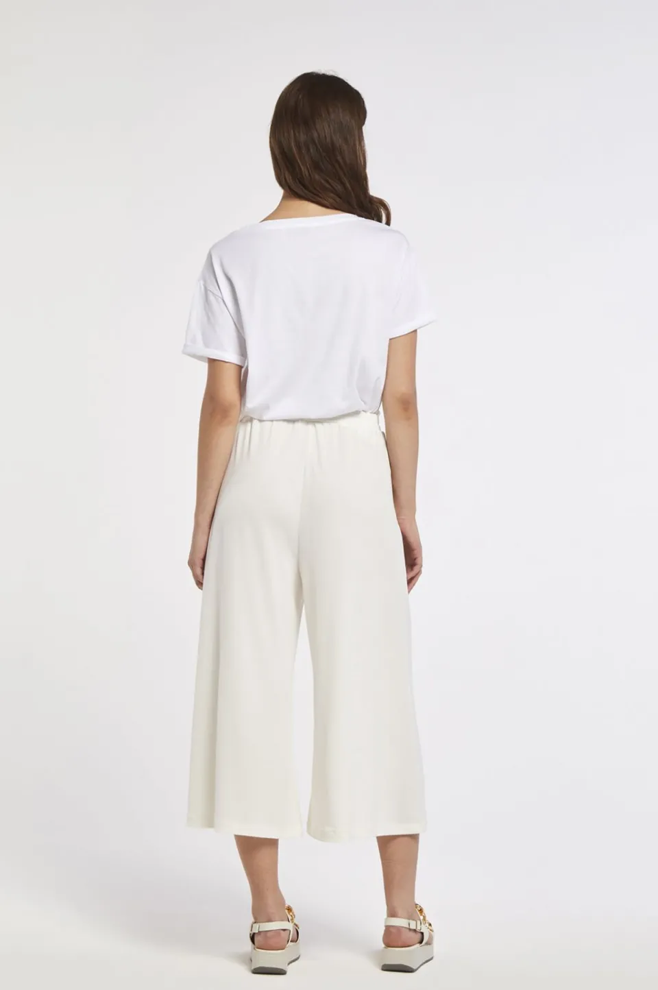 Flash Sale CafèNoir Pantaloni In Tessuto Stretch Bianco