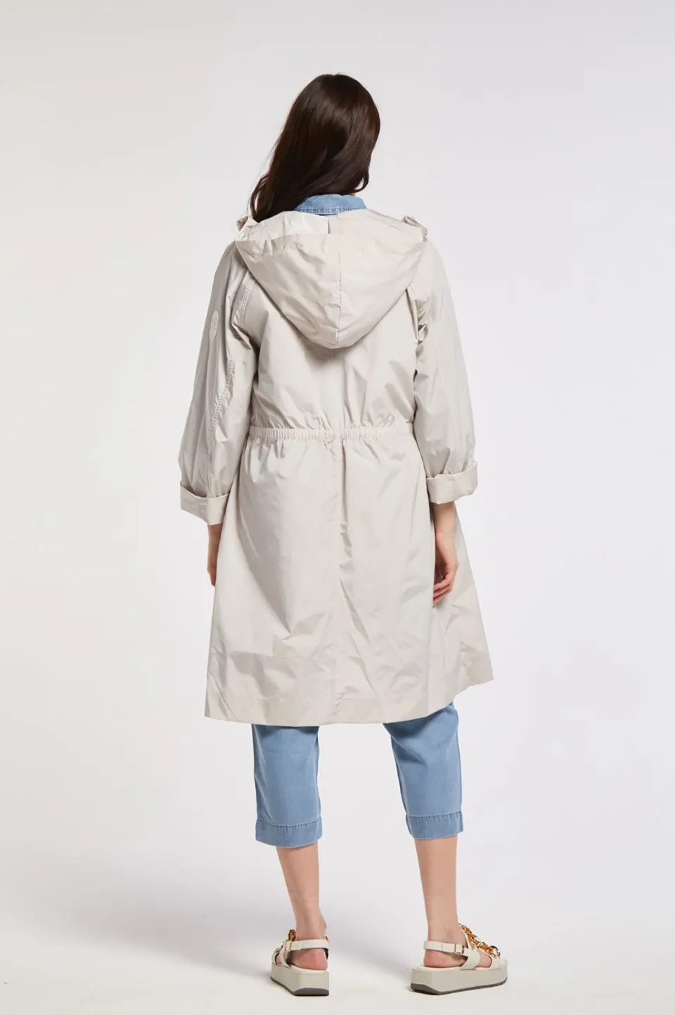 Best Sale CafèNoir Parka Over In Tessuto Tecnico E Fodera Removibile Gesso