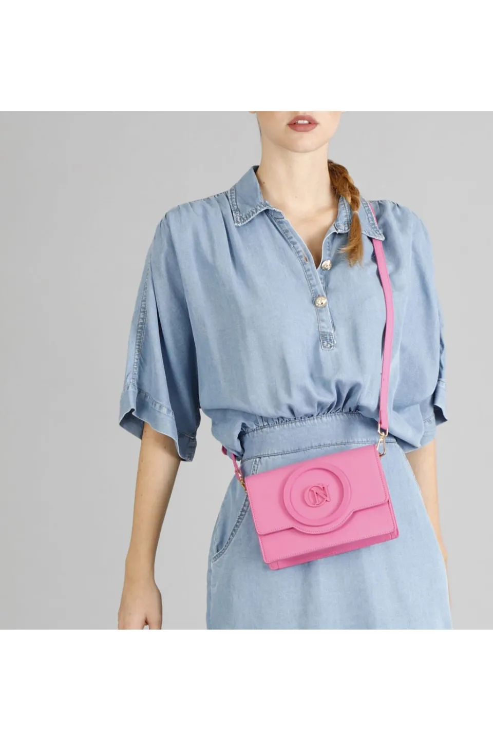 Flash Sale CafèNoir Piccola Borsa Effetto Opaco E Pattina Con Logo Fuxia