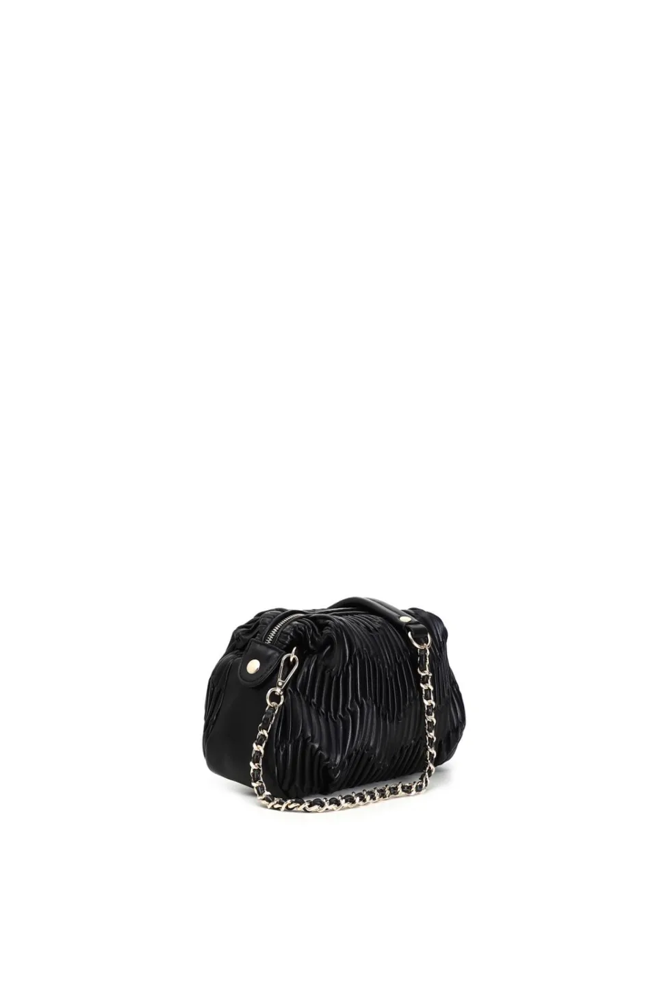 Discount CafèNoir Pochette Con Plissettatura E Catena Con Placchetta E Charm Cafenoir Nero