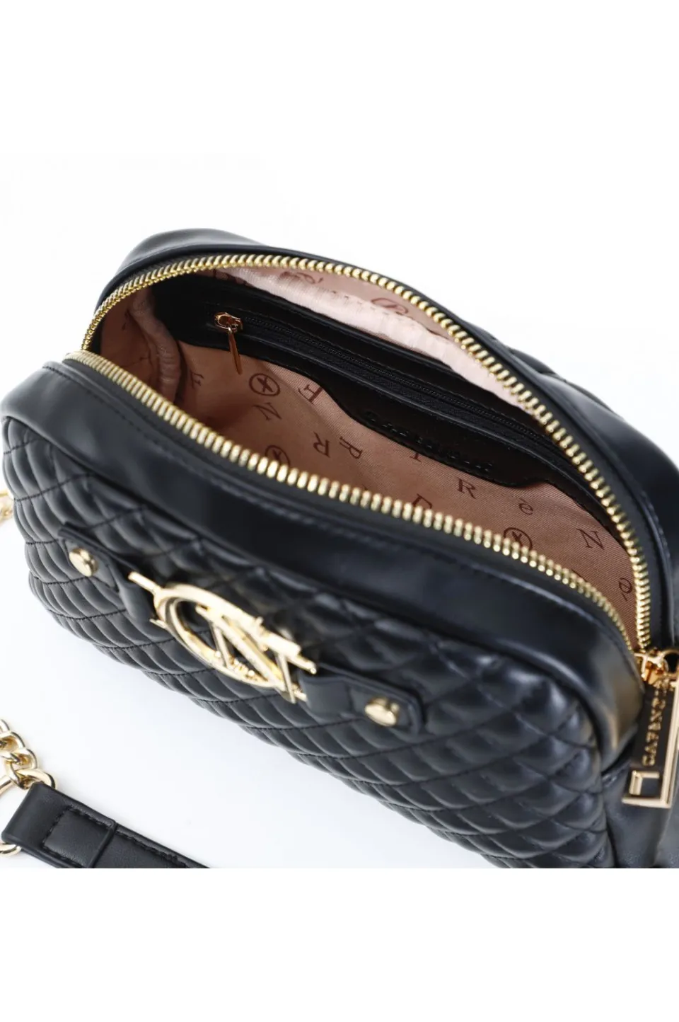 Best CafèNoir Pochette Con Trapuntatura Romboidale E Manico A Catena E Chiusura Zip Nero