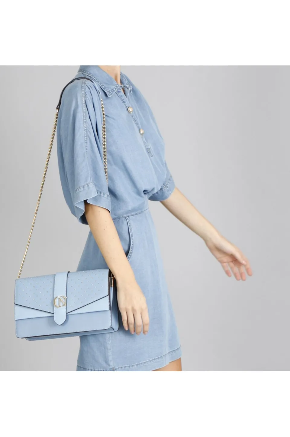 Cheap CafèNoir Pochette Piccola In Saffiano Con Microborchie E Charm Cafenoir Cielo