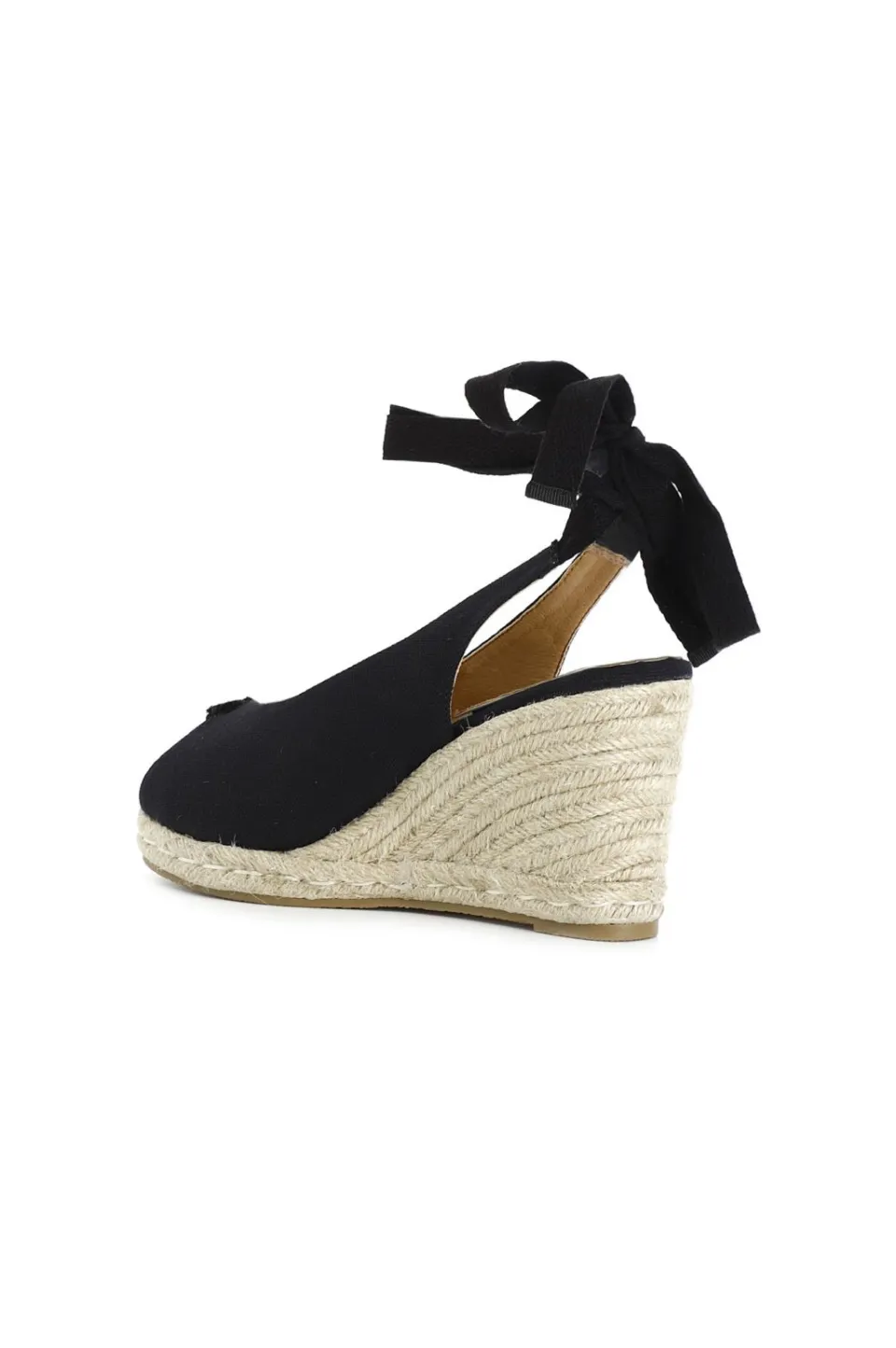 Flash Sale CafèNoir Sandali In Canvas Su Zeppa In Corda Nero