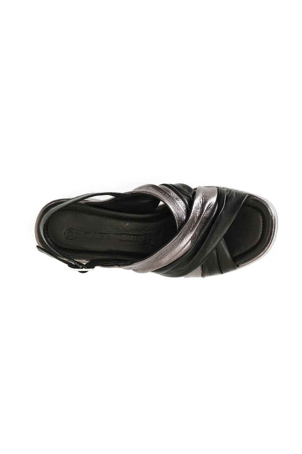Store CafèNoir Sandali Incrocio Bicolor In Pelle Nero/Antracite