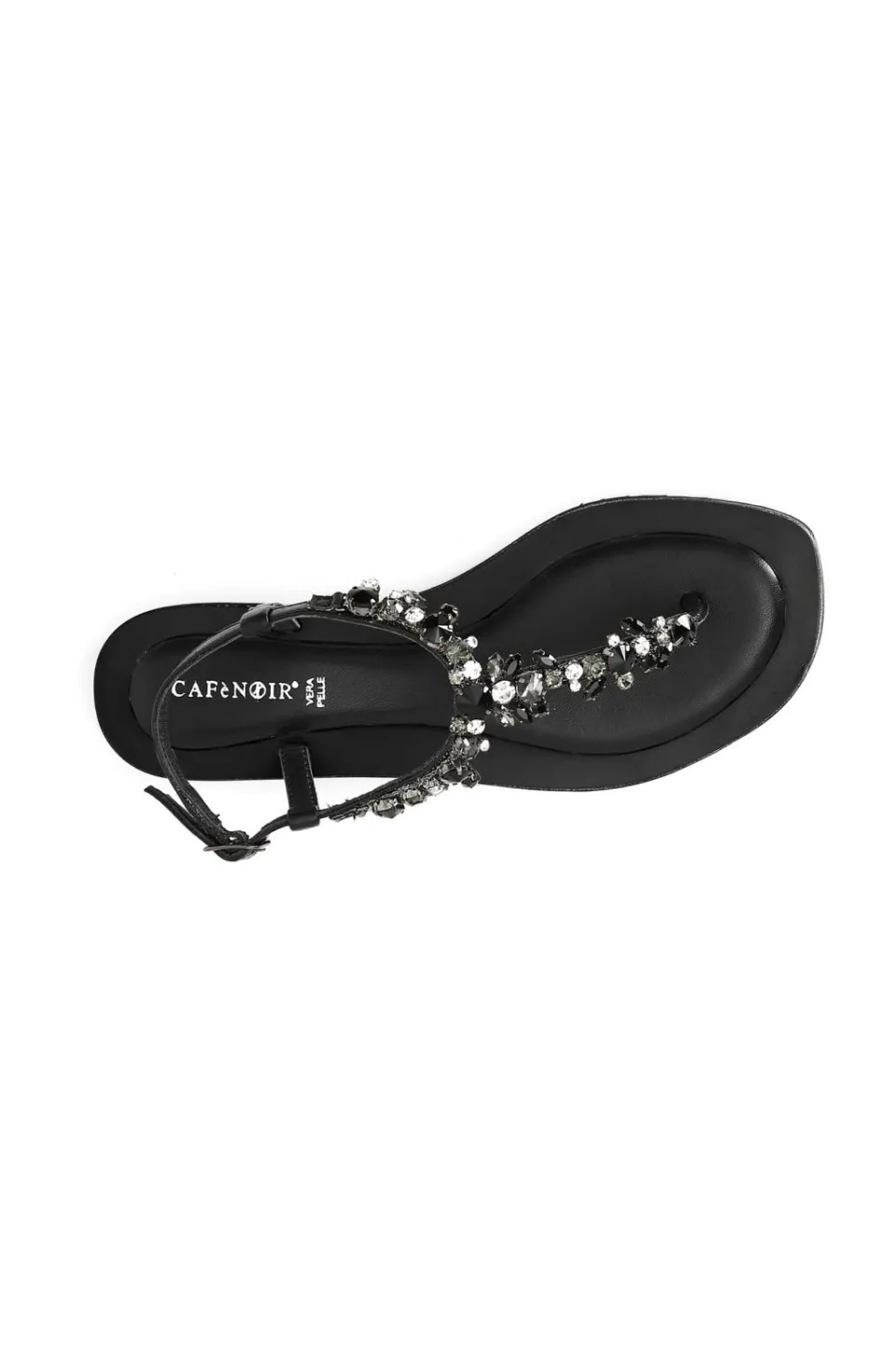 Flash Sale CafèNoir Sandali Infradito In Pelle Con Accessorio Gioiello. Nero