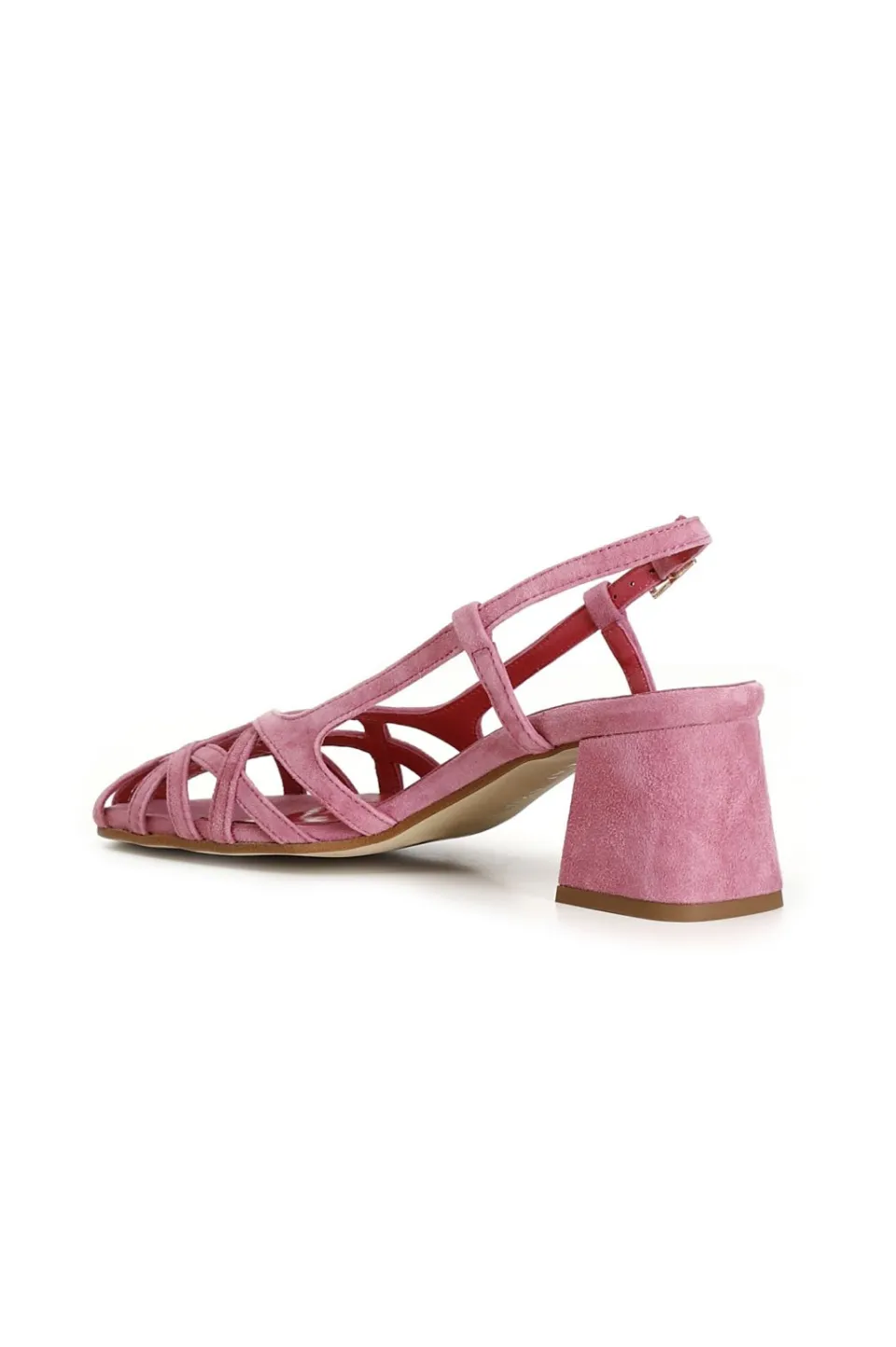 Best Sale CafèNoir Scarpe In Suede Realizzate In Camoscio Con Gabbia Asimmetrica Intrecciata Rosa