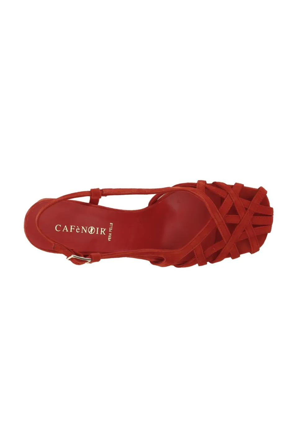 Cheap CafèNoir Scarpe In Suede Realizzate In Camoscio Con Gabbia Asimmetrica Intrecciata Rosso