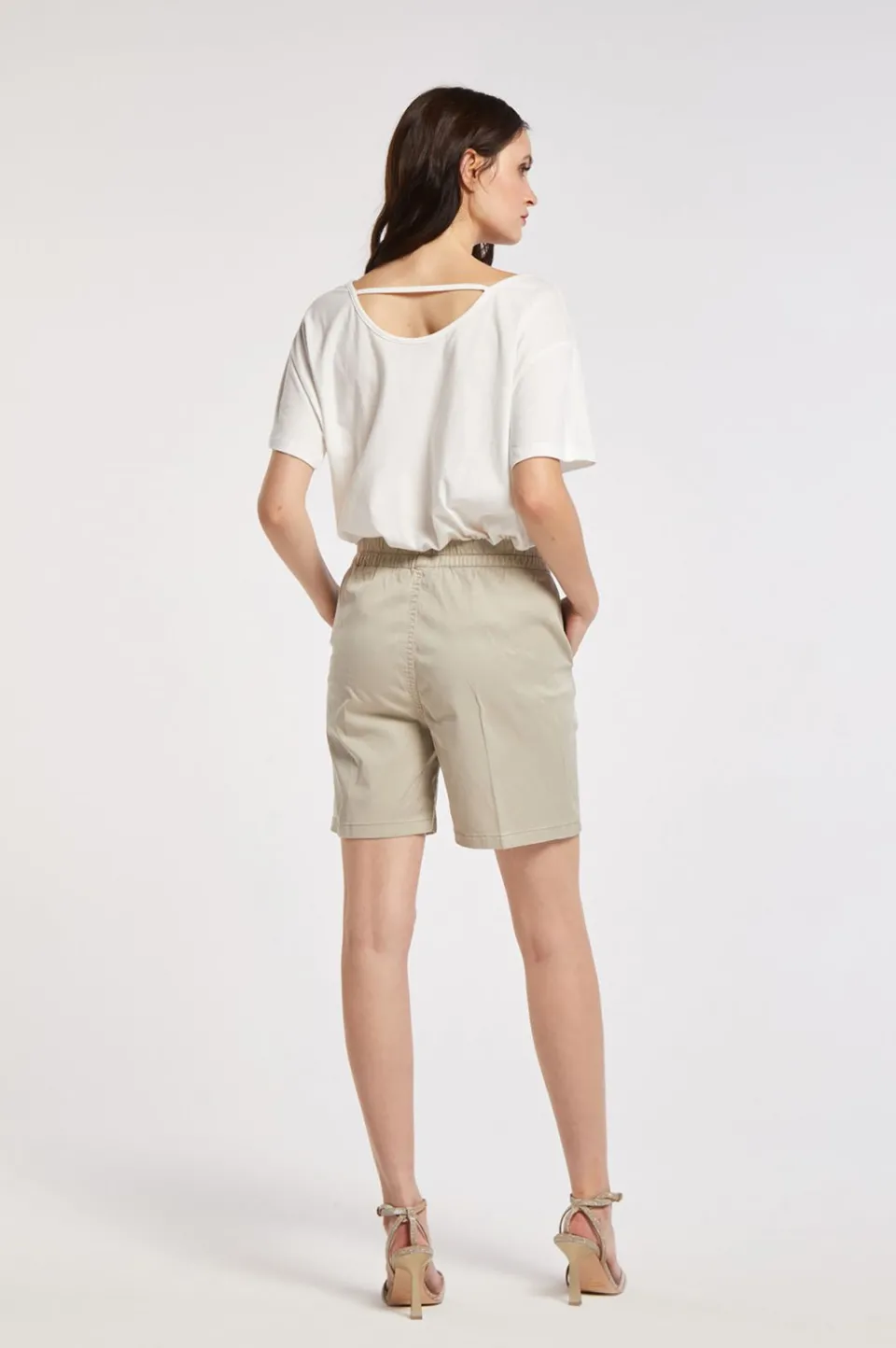 Discount CafèNoir Shorts In Tencel Gesso