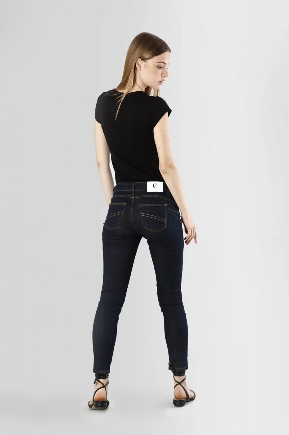 Online CafèNoir Skinny Jeans Brigitt In Tela Denim Superstretch Indaco