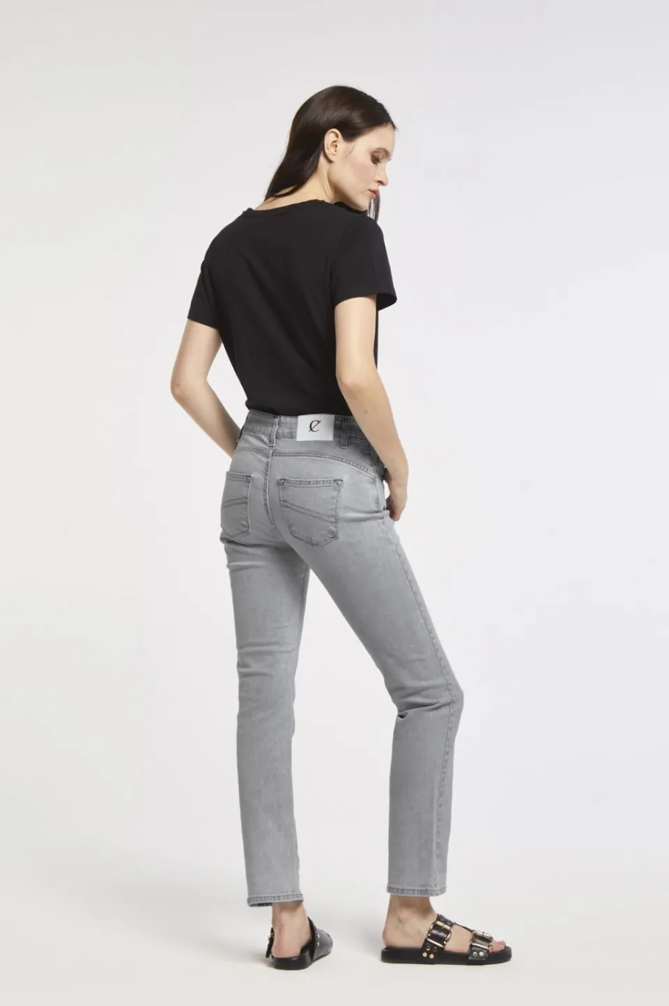 Best Sale CafèNoir Slim Jeans Gina In Tela Denim Superstretch Light Grey