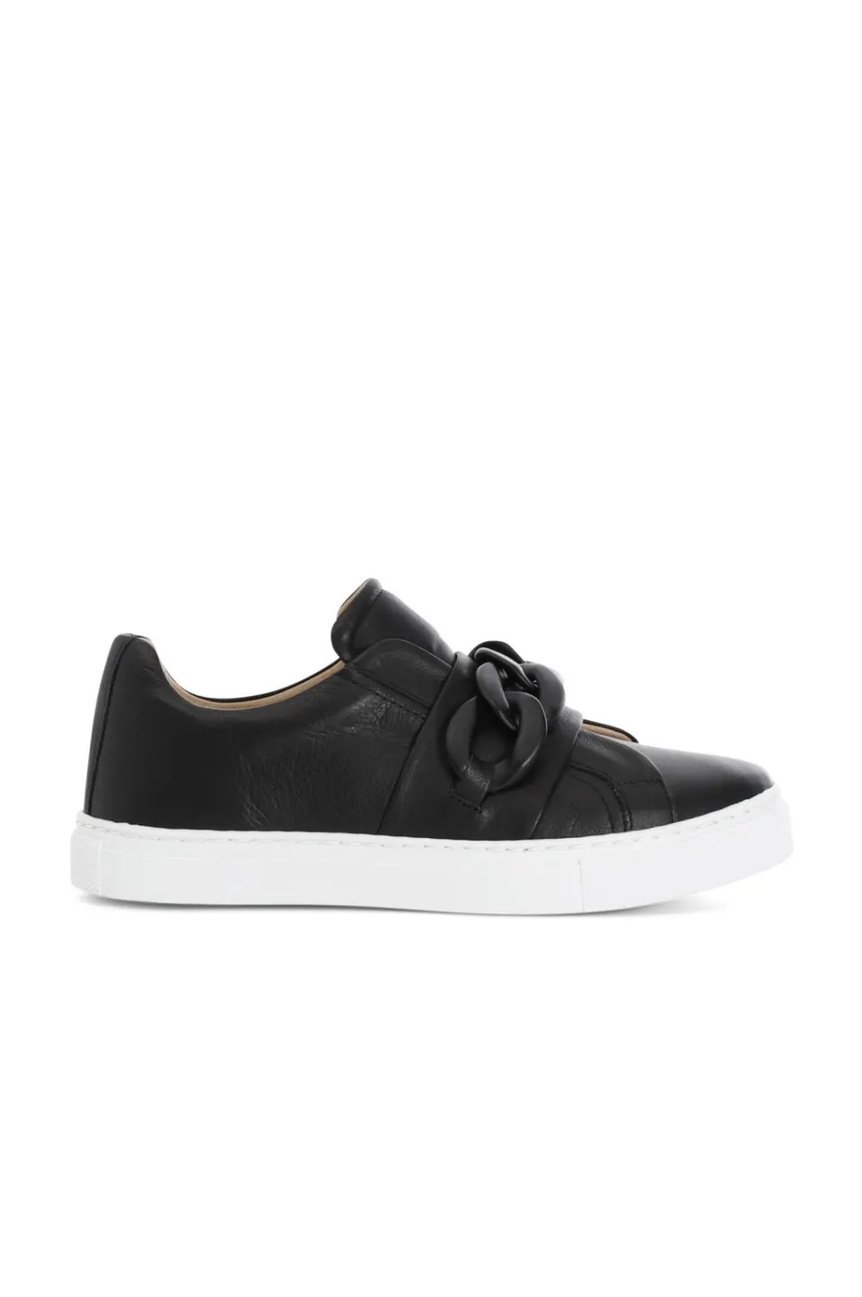 Discount CafèNoir Slip On In Pelle Con Catena Nero