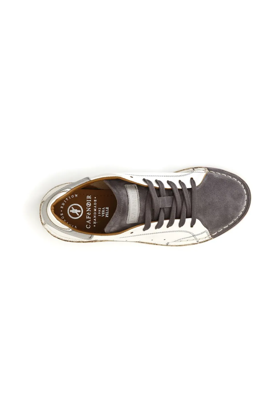 Cheap CafèNoir Sneakers In Pelle E Pelle Scamosciata Bianco/Grigio