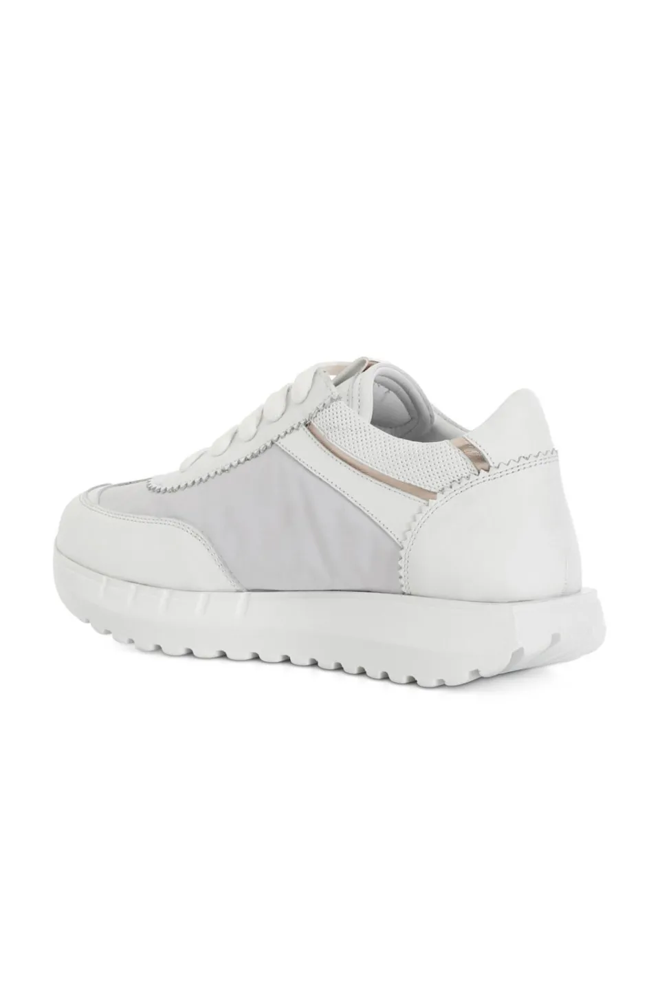 Outlet CafèNoir Sneakers In Pelle E Tessuto Bianco