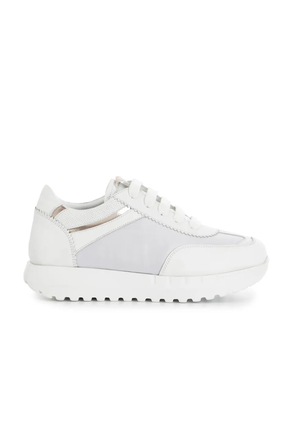 Outlet CafèNoir Sneakers In Pelle E Tessuto Bianco