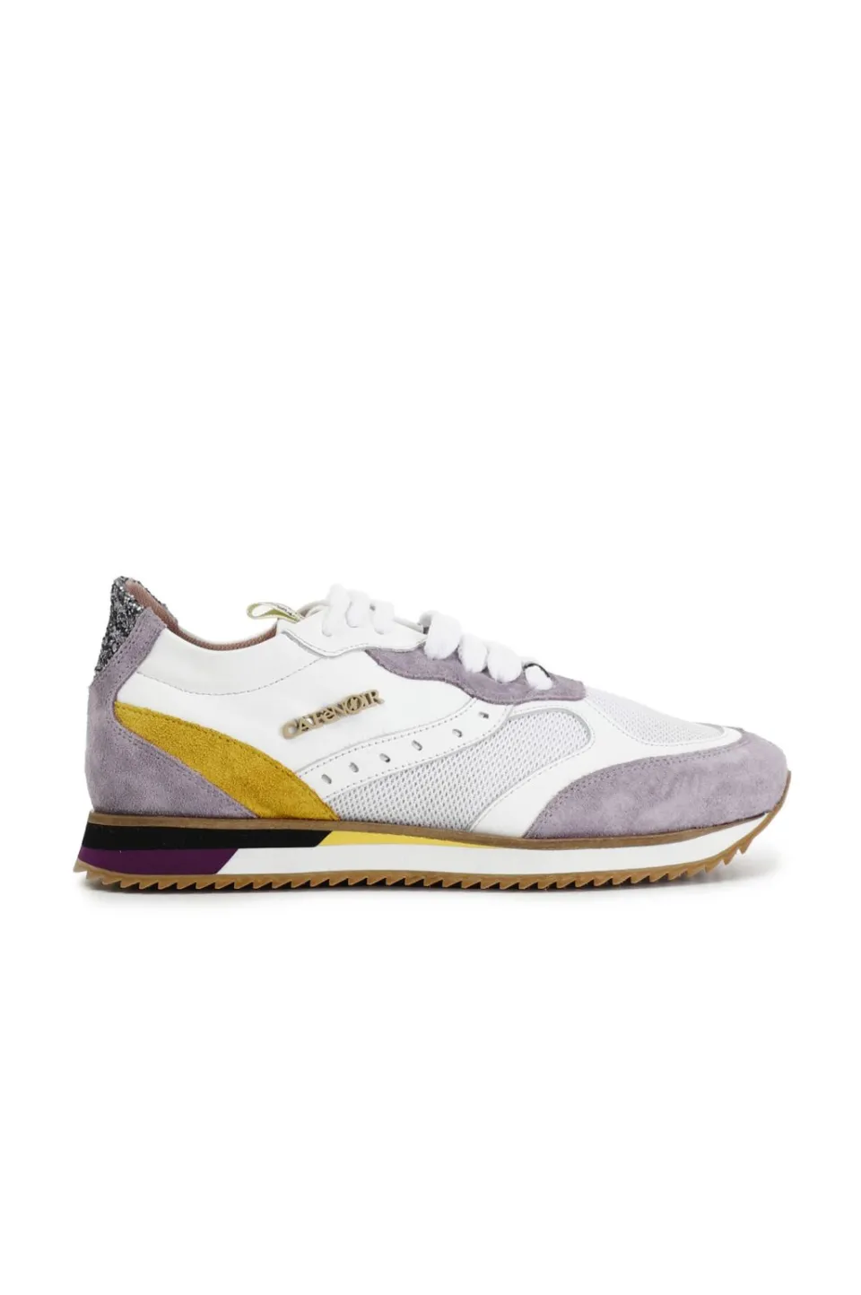 Fashion CafèNoir Sneakers In Pelle E Tessuto Su Suola Running Multi Lilla
