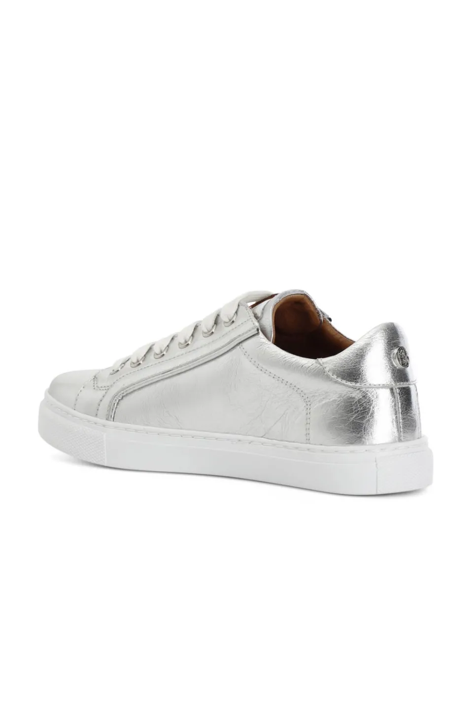 Outlet CafèNoir Sneakers In Pelle Metallizzata Argento