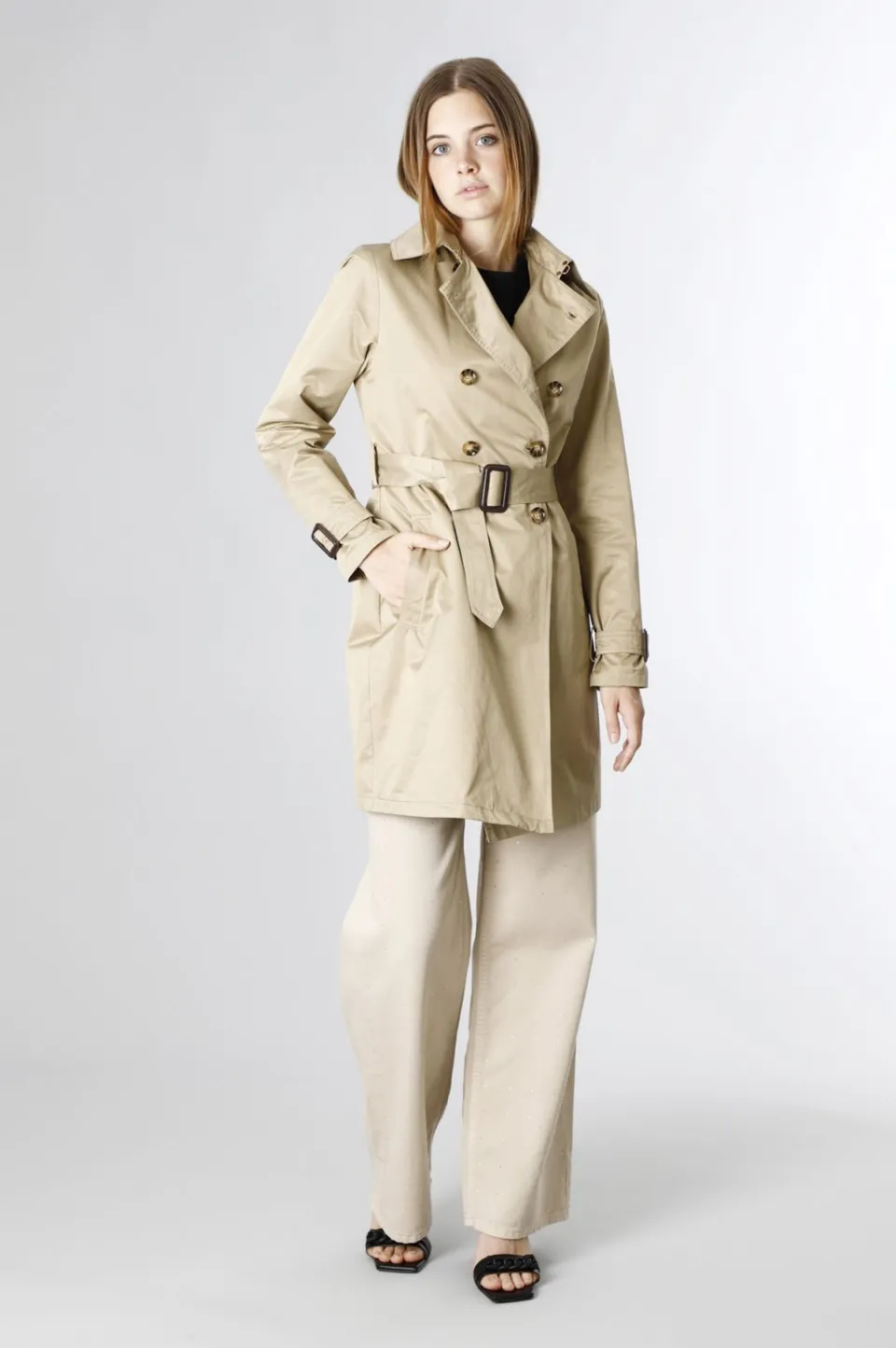 Discount CafèNoir Trench In Tessuto Misto Cotone Corda