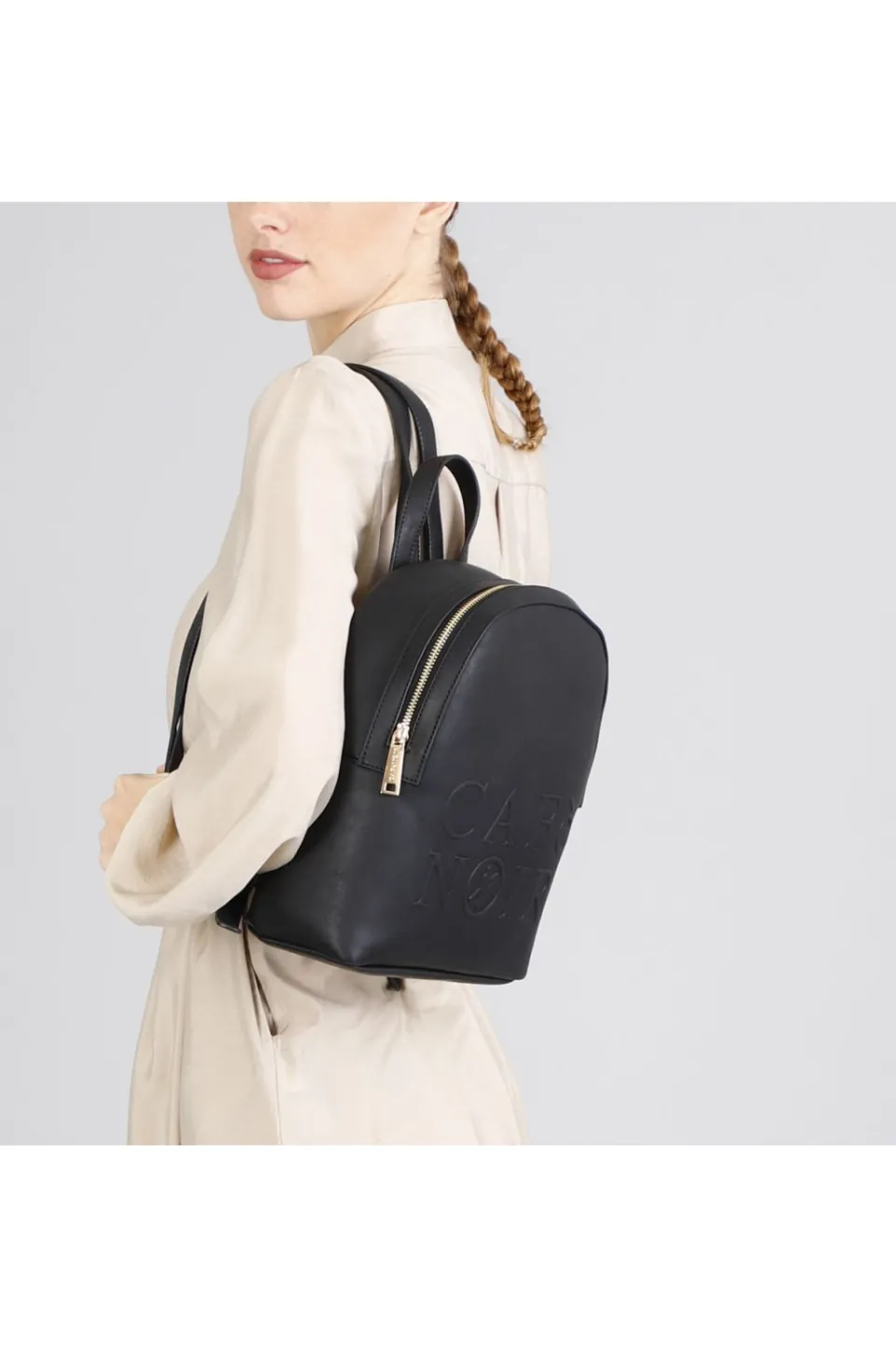 Fashion CafèNoir Zaino Con Chiusura Zip In Testa E Logo Cafenoir Nero